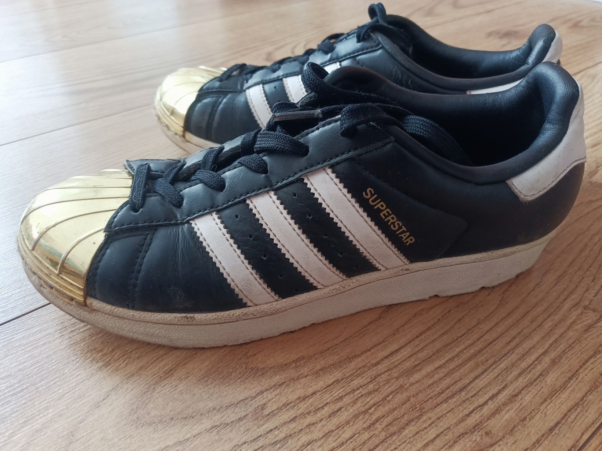 Adidas superstar 38 2/3 złoty złote czubki