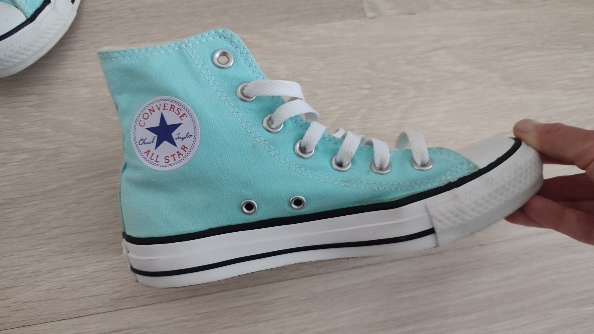 Damskie buty trampki do kostki sznurowane Converse rozm 36,5 cm turkus
