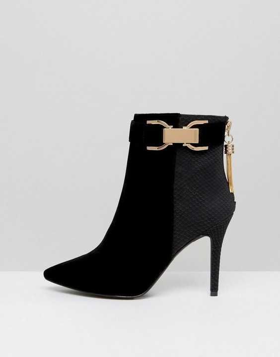 FOREVER UNIQUE czarne botki SZPILKI 39 ASOS nowe