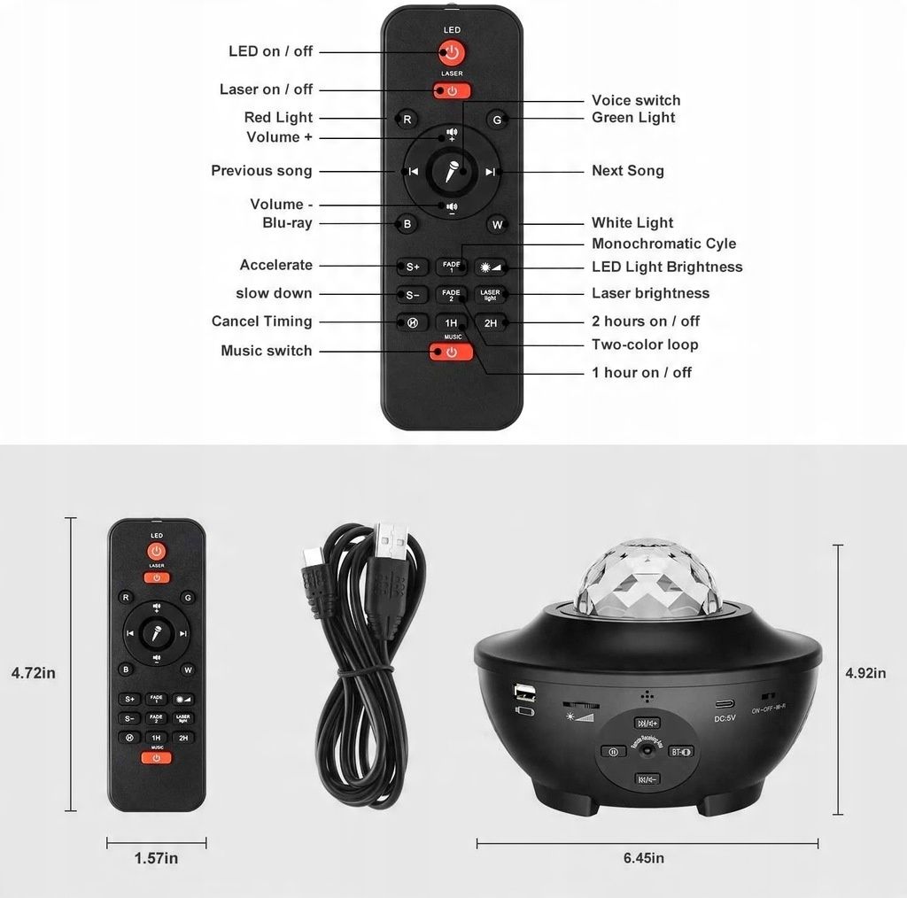 Głośnik Projektor BL-XK01 Bluetooth Pilot