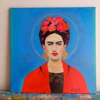 Acrilico sobre tela 40x40cm Frida Kahlo