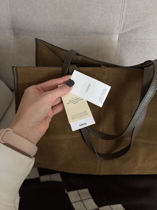 Сумка шоппер від Манго, Mango, замш!