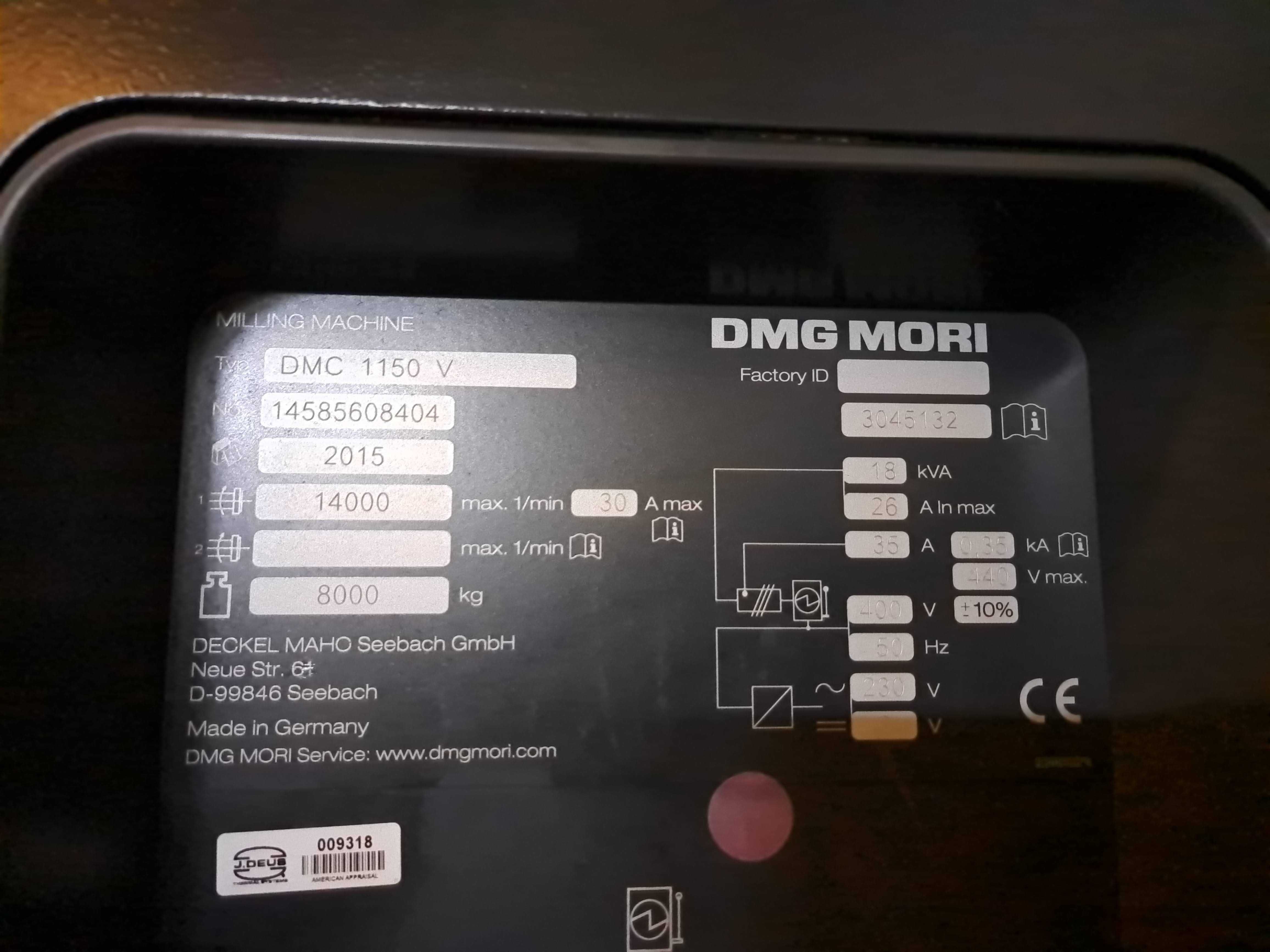 Centro de Maquinação DMG MORI DMC 1150V #R110