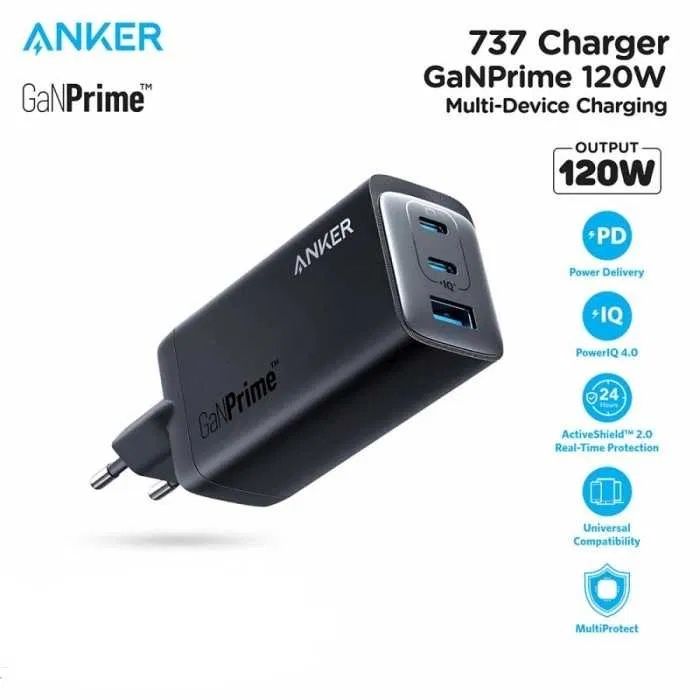 Зарядний блок Anker 737 GanPrime 120W. PowerIQ4.0