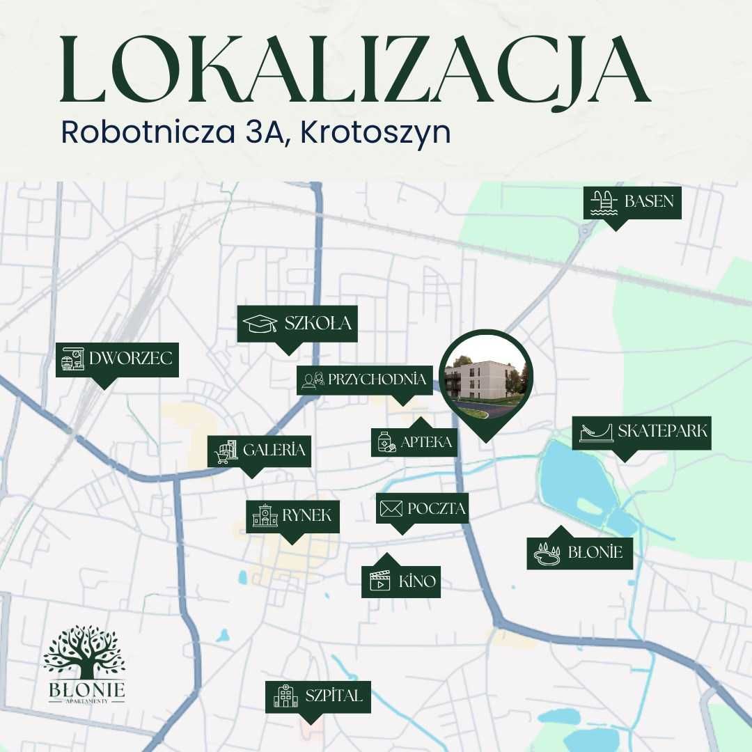 Apartamenty Zielone Błonie - jedna sypialnia 35 mkw