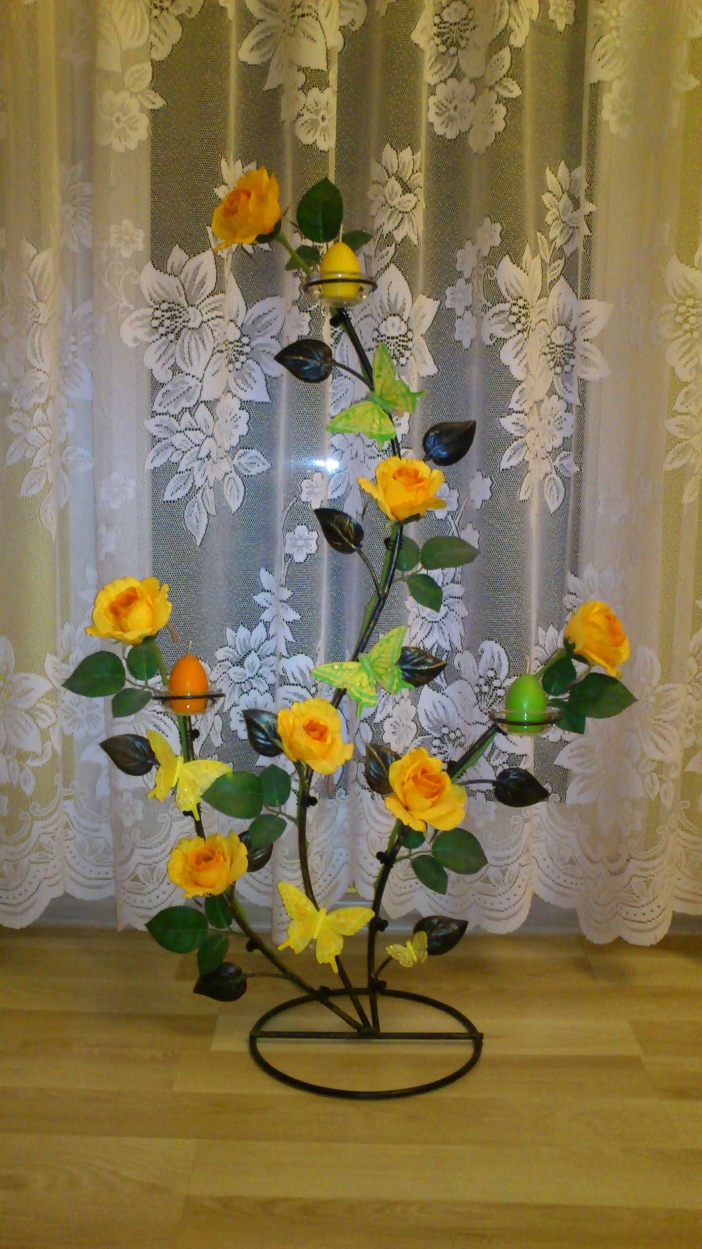 Kwietnik stojak podstawka dekoracyjna pod kwiaty świece solary duży