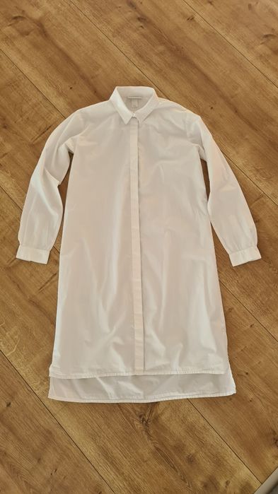 Sukienka koszulowa marynarkowa. Biała. Rozmiar S 36