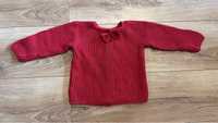 Piekny, czerwony sweter 86