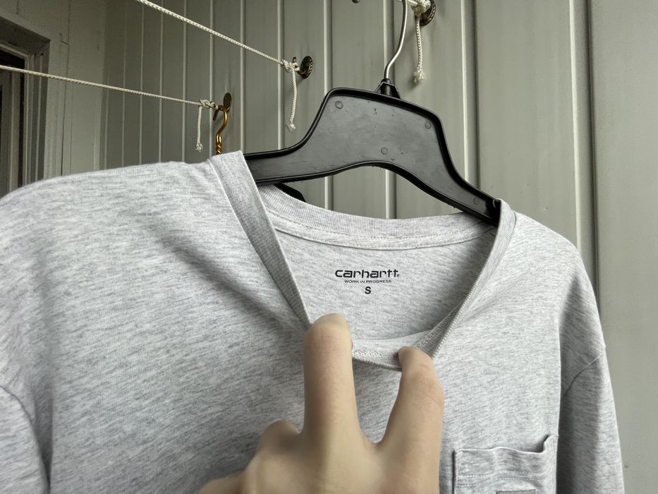 сірий лонгслів Carhartt, wip pocket / M