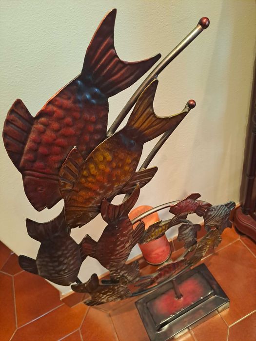 Grande-Porta Velas Decorativo de Metal
