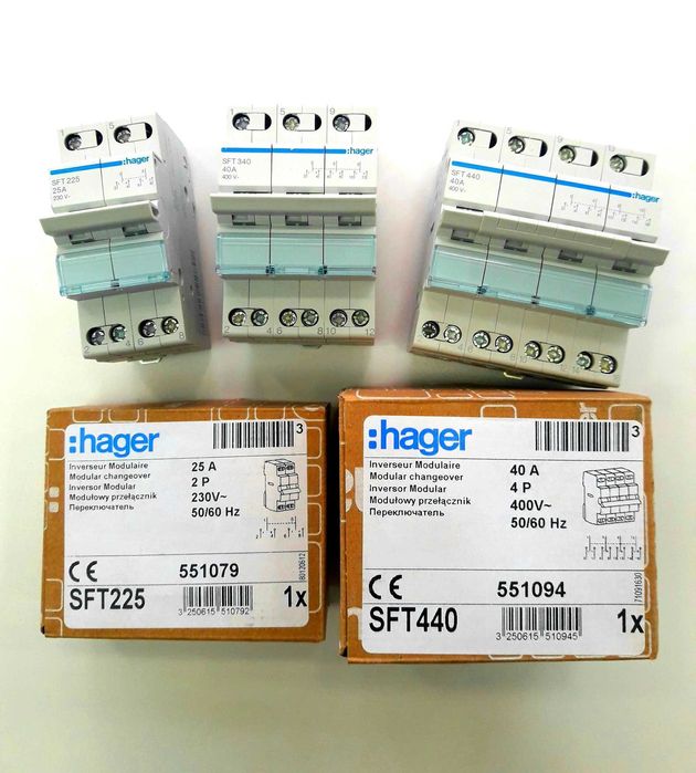 Перемикач 25-63А Hager sft240 263 340 463 440 140 125 132sfb232225 АВР