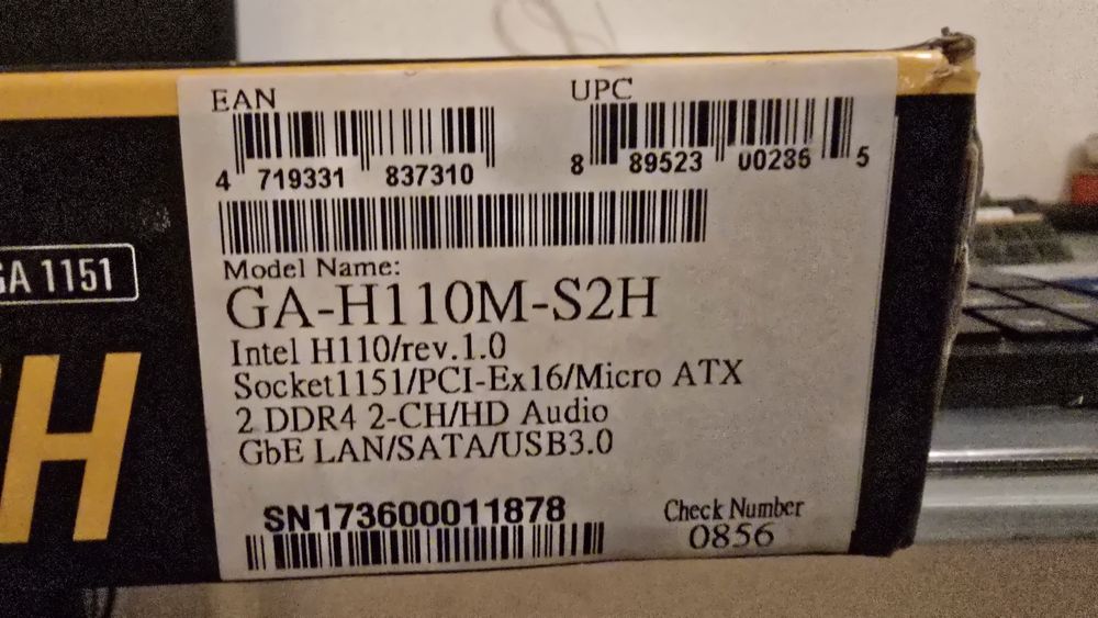 Maderboord bigabyte, com processador i5-7400,