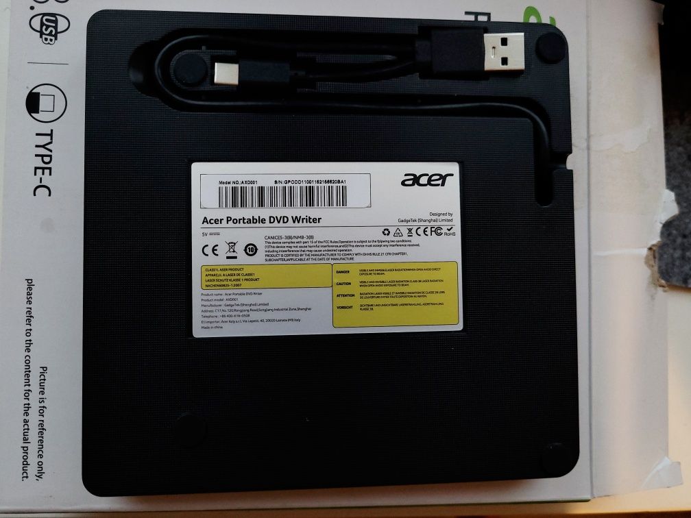 Jak NOWY! Napęd ACER AXD001 DVD writer