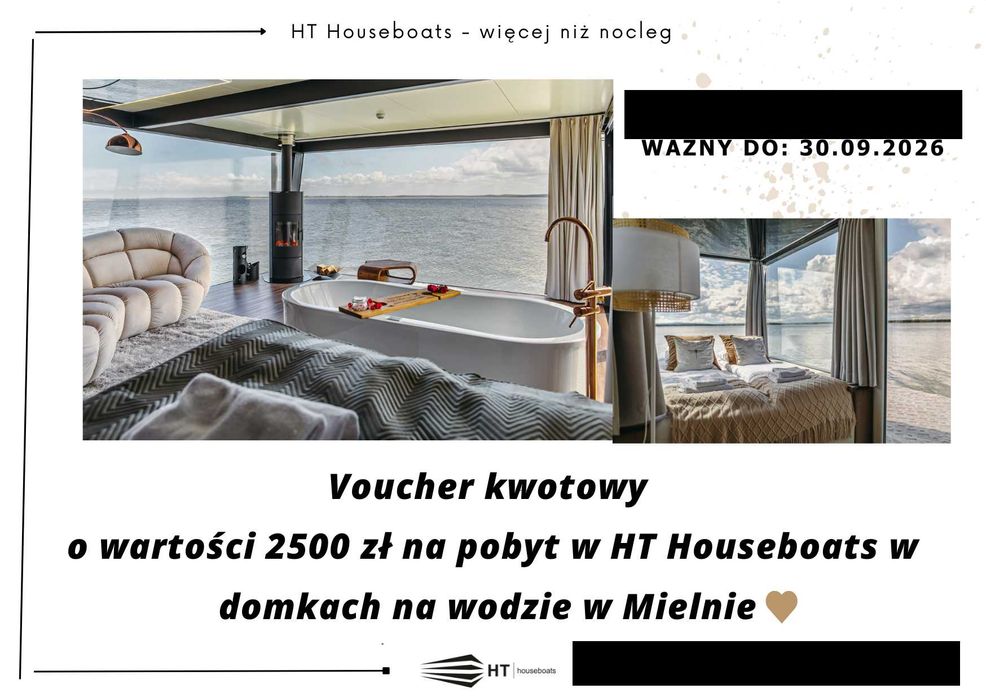 Voucher 2500 zł – domki na wodzie HT Houseboats Mielno