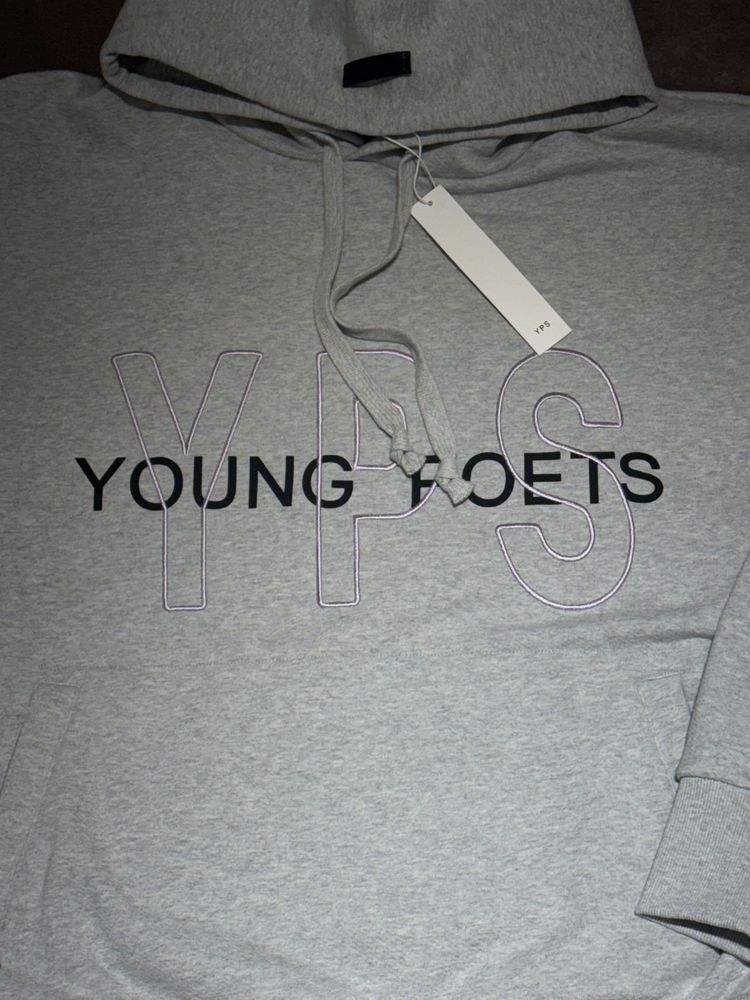 Оверсайз сірий меланж худі YPS YOUNG POETS gray  hoodie