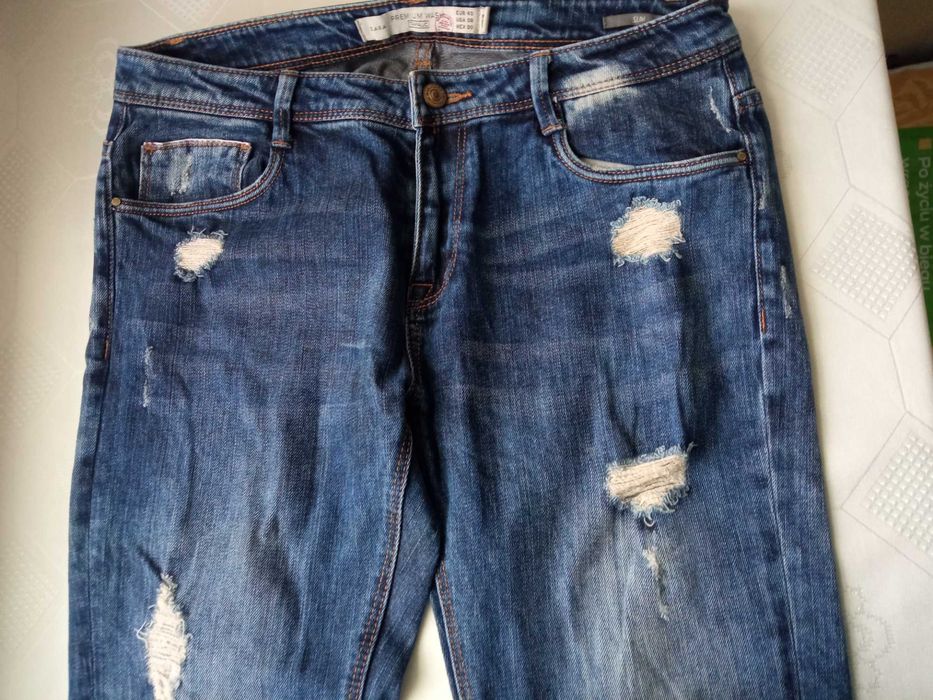 Zara premium damskie spodnie jeans r 40 pas 82-86cm przetarcia