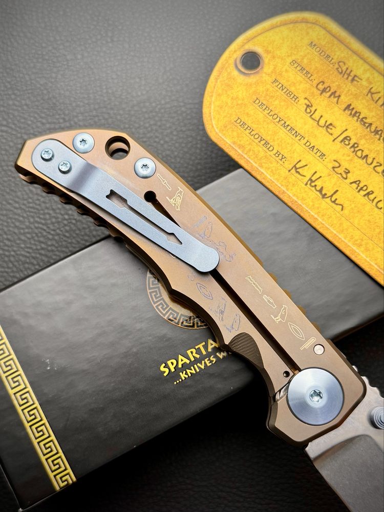 Нож Spartan Harsey Folder Titanium King Tutankhamun Bronze MagnaCut