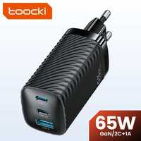 Швидка зарядка Toocki 65W GaN для Macbook, iPhone, Samsung, Xiaomi