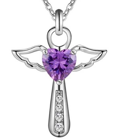 Colar Purple Angel - fio e pingente em Prata 925*