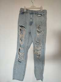 Missguided spodnie jeansowe z dziurami damskie M