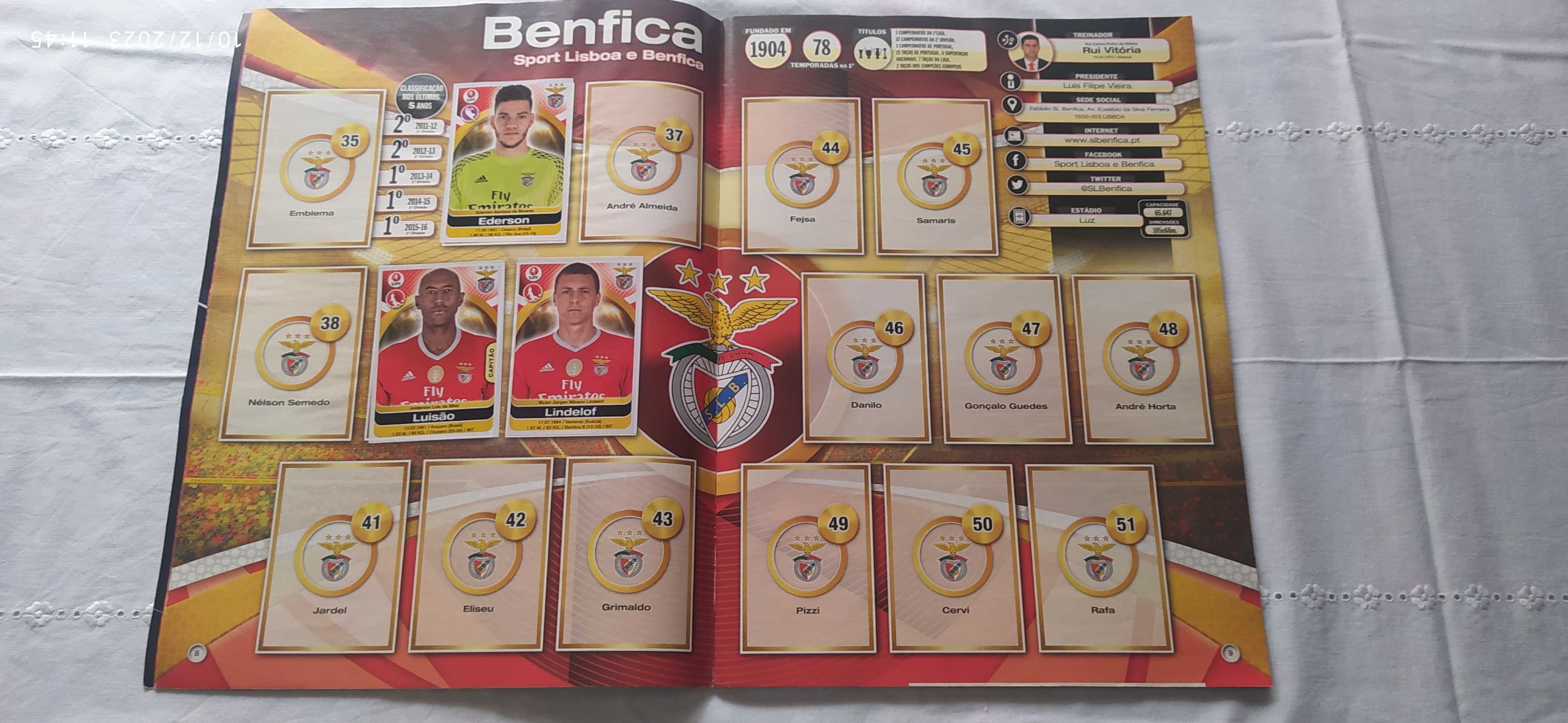 Caderneta Panini INCOMPLETA Futebol Liga Nos 2016-17