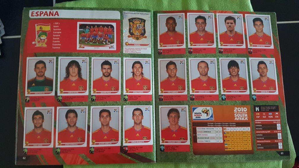 Caderneta completa de cromos Futebol África do Sul 2010