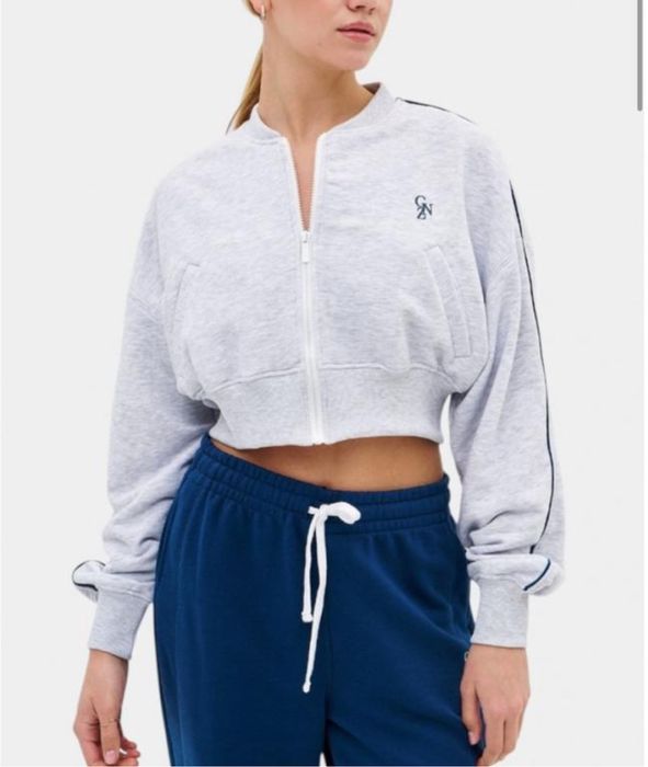 Стильний меланжевий світшот бомбер