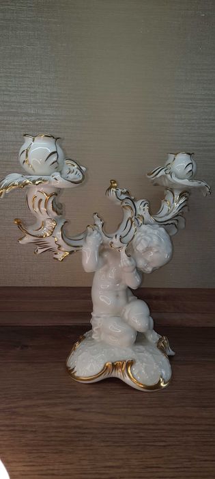 Большой двойной подсвечник с купидоном Hutschenreuther Karl Tutter