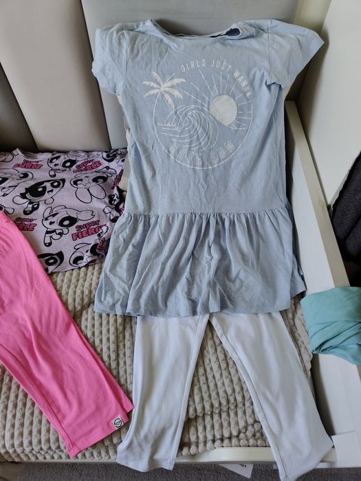 Paka ubranek dziewczęcych wójcik dres spodnie komplet sukienka leginsy