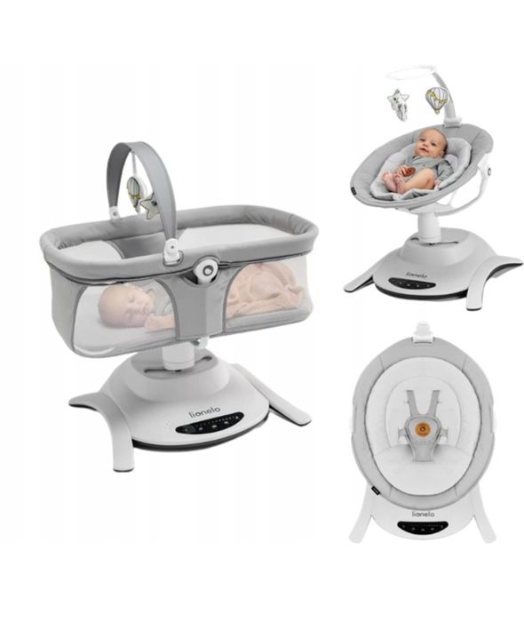 Leżaczek bujaczek set 2w1 LIONELO Bella grey concrete