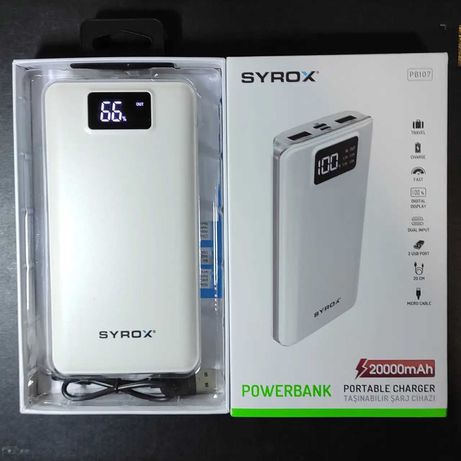 Powerbank Syrox PB-107 20000mAh. Павербанк Батарея. Зарядка