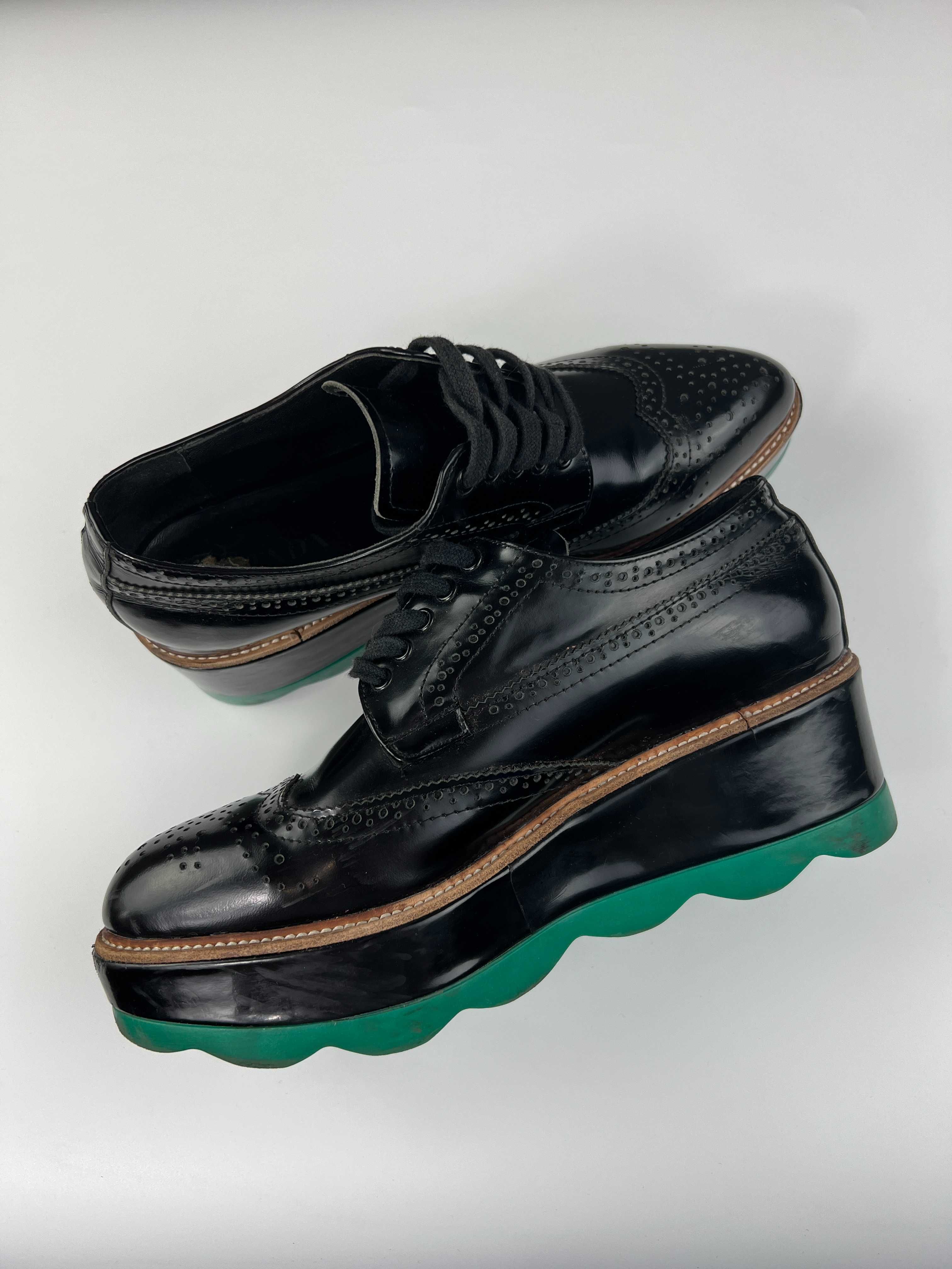 Prada patent leather loafers оригінальні лофери на платформі gucci