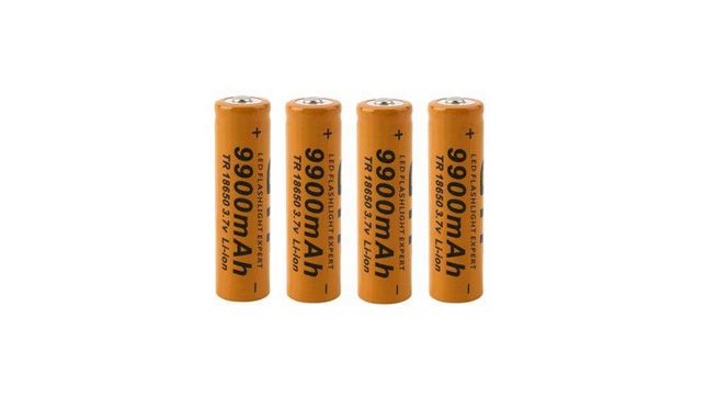 Pilhas recarregáveis 18650 4 Baterias para lanternas