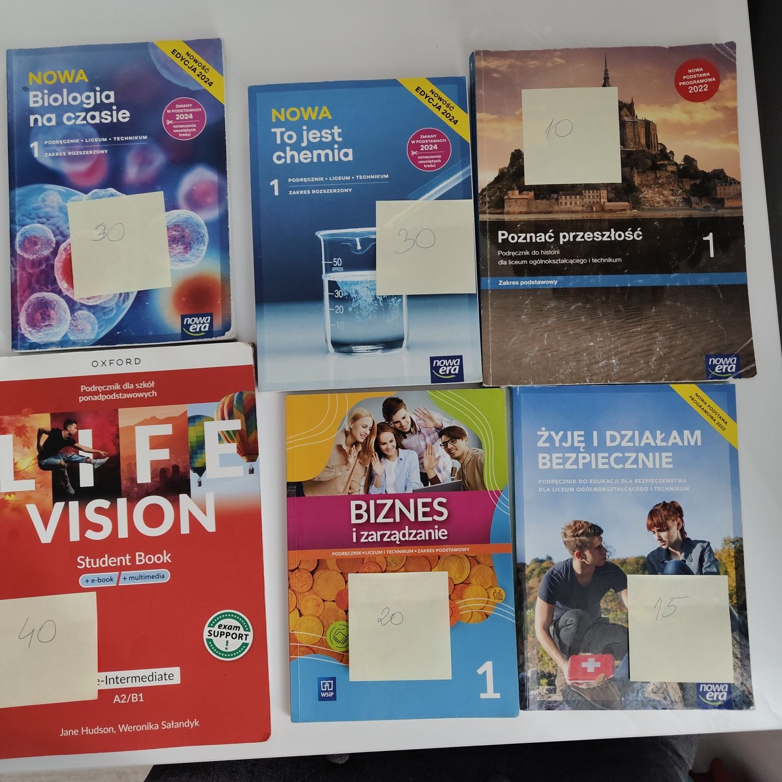 Książki 1 klasa liceum i technikum/ ceny na książkach