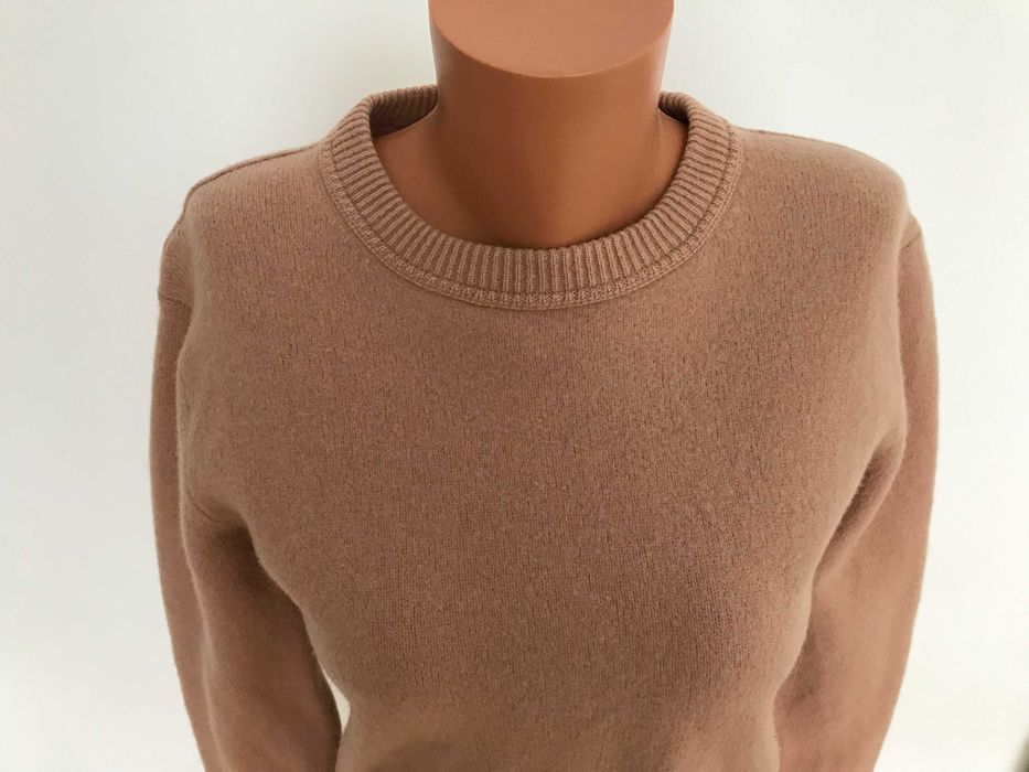 Sweter Beżowy Gruby Ciepły 100% Wełna