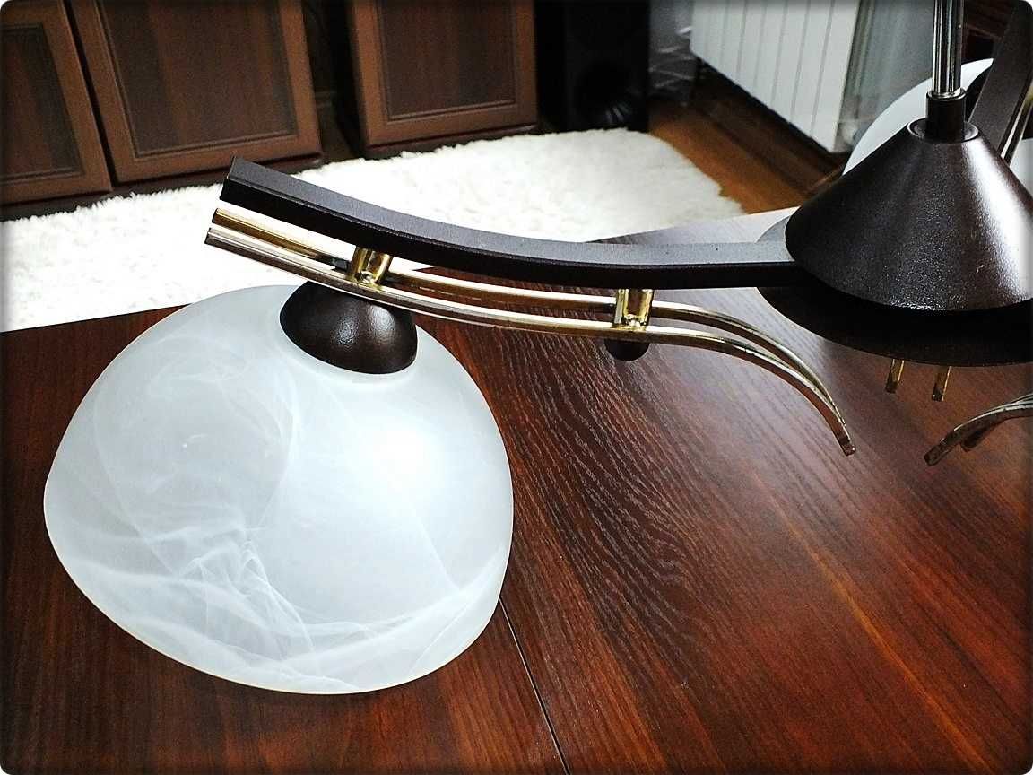 Lampa sufitowa 3-ramienna ciemne drewno Salon, Kuchnia 3 Duże klosze