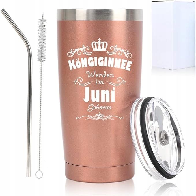 Kubek termiczny 450ml miedziany Prezent dla urodzonych w czerwcu