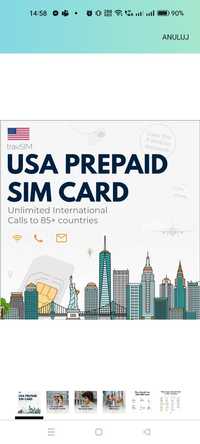 Karta sim travSIM USA | 12 GB 4G/5G 30 dni połączenia i SMS no limit