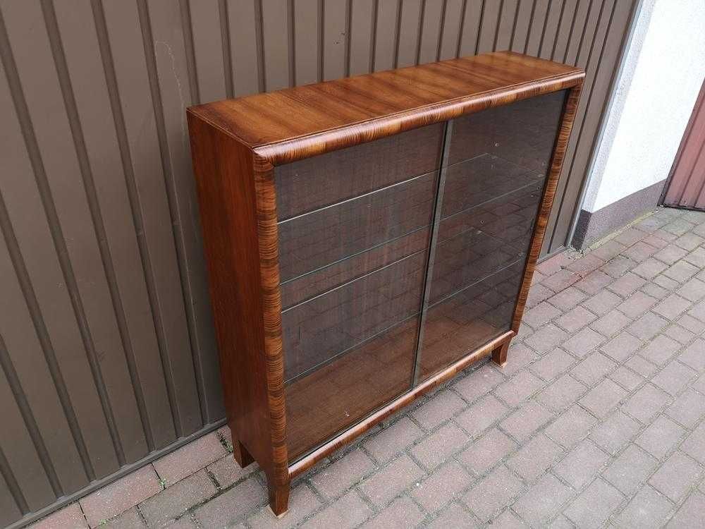 Witryna Serwantka ART-DECO Orzech Stara Antyk Po Renowacji Okazja.