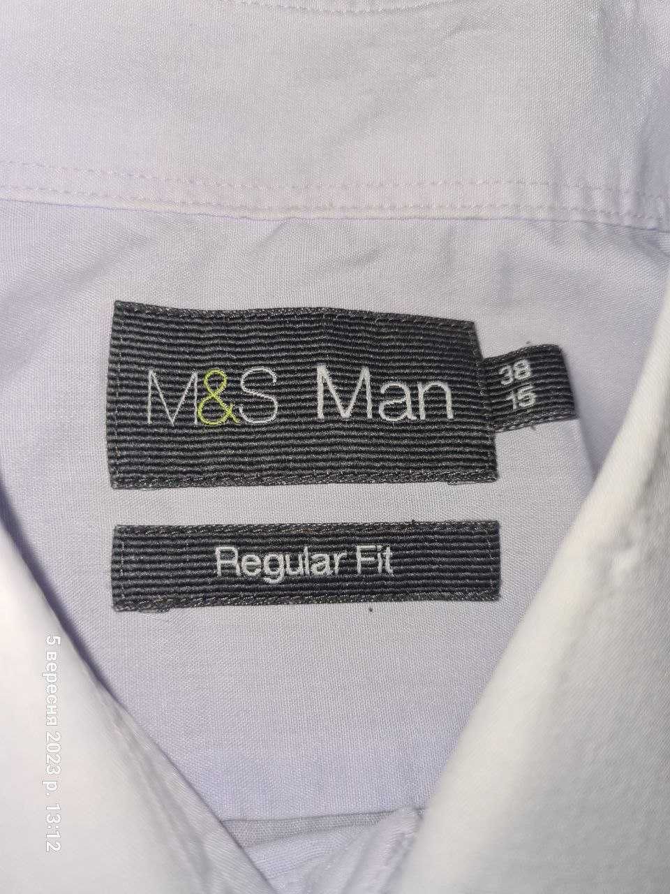 Сорочка Marks & Spencer чоловіча світло-фіолетова "як нова"