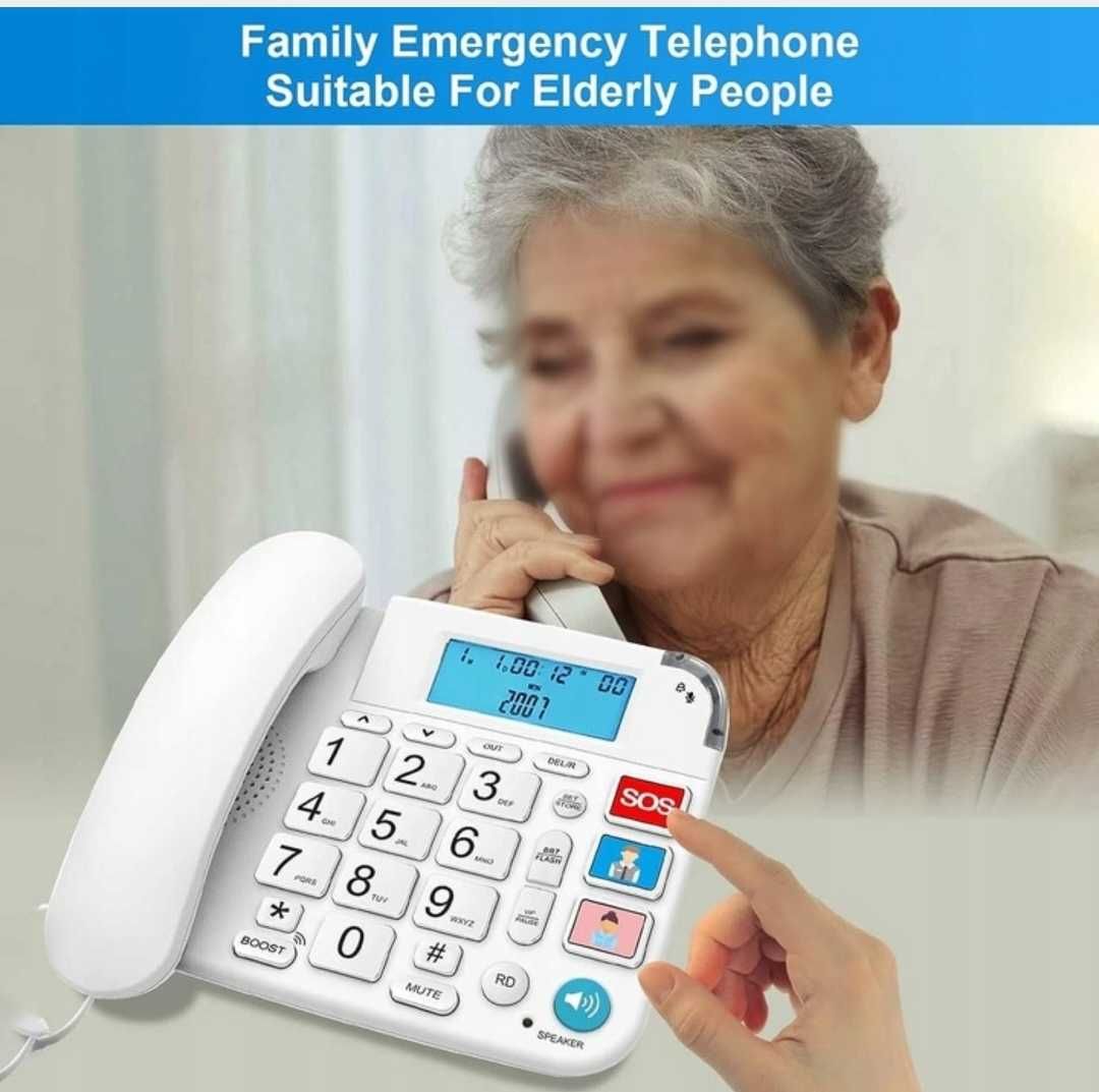 Telefon Stacjonarny OR-813 z dużymi klawiszami dla starszych osób