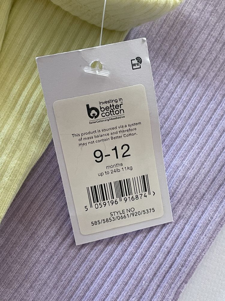 74-80 George 9-12 mies. 2pak legginsy prążek bawełna prążkowana 2 szt.