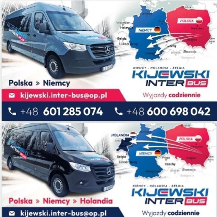 Busy do Holandii Belgii Niemcy