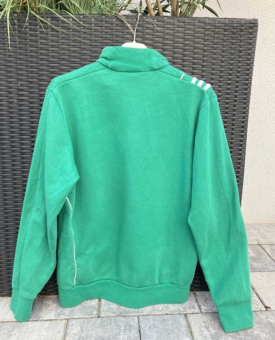 Adidas zielona bluza vintage oldschool polo zamek