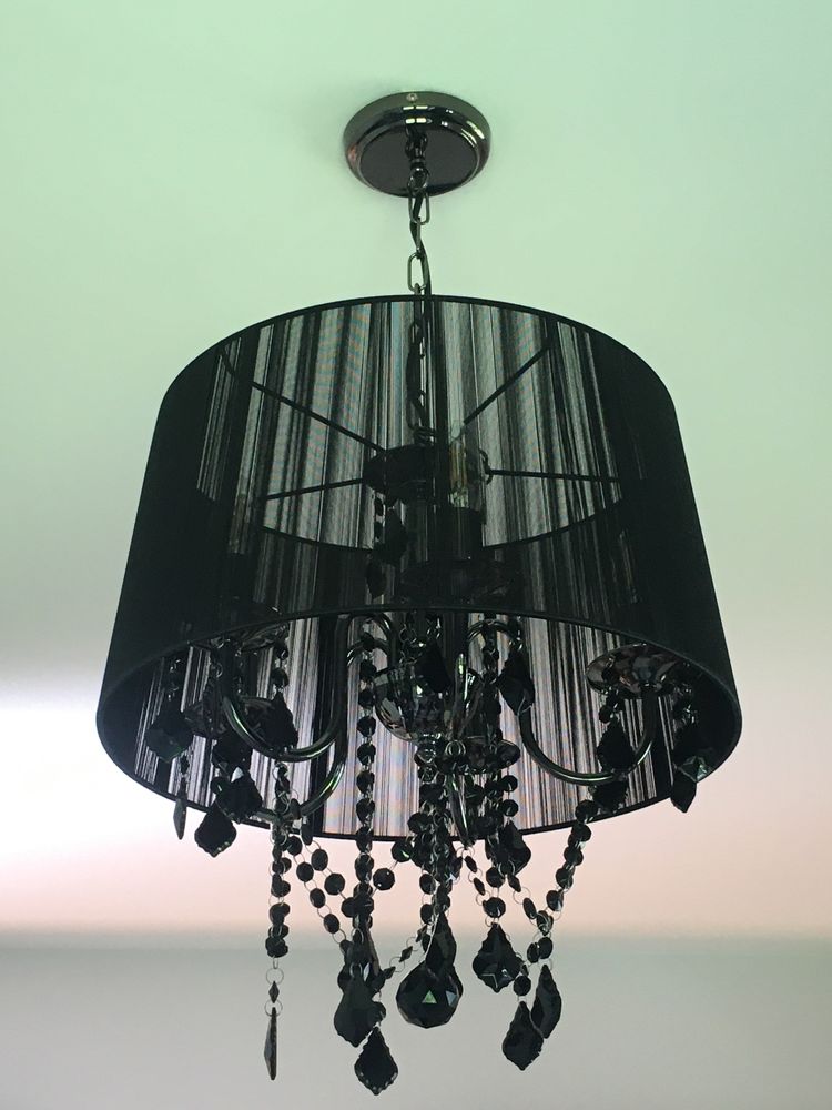 Lampa wisząca Mona 5 LP-5005/5P czarna LIGHT PRESTIGE, styl glamour!