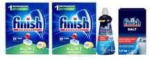 Zestaw do zmywarki Finish tabletki 78 szt. Sól 1,2 kg, nabłyszczasz