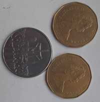 2 dolary z Elżbietą II i moneta "Solidarność"
