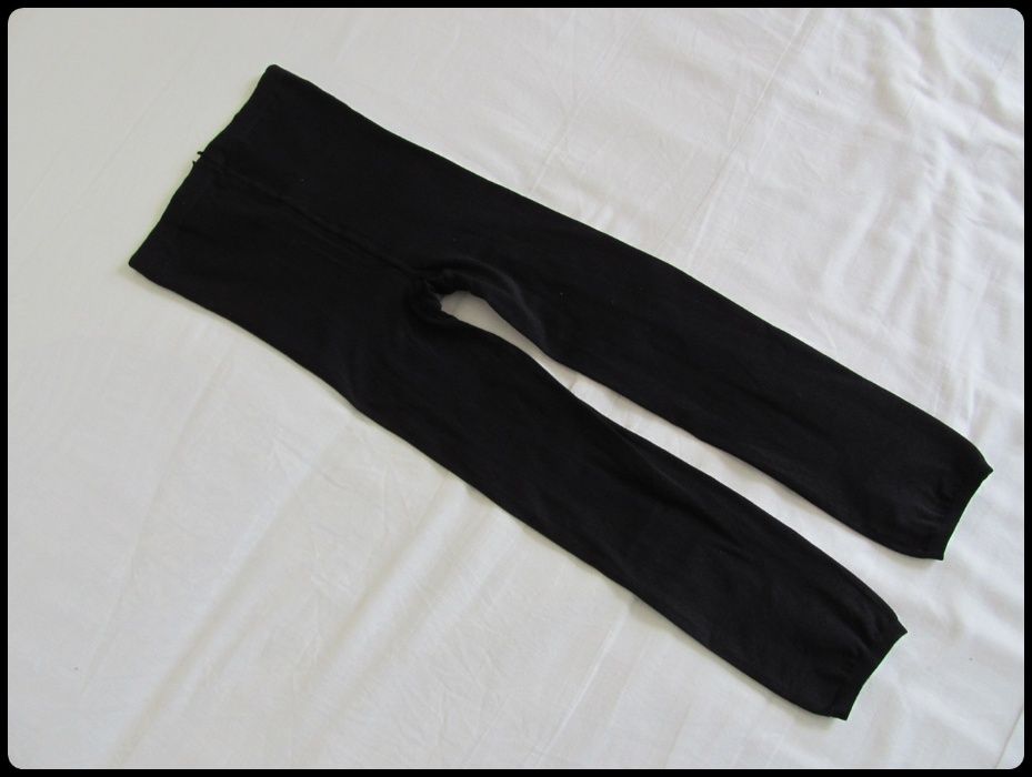 Czarne legginsy rajstopowe 3/4 rozmiar 34 XS