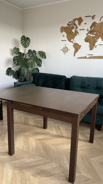 Stół rozkladany drewniany brązowy bjurst ikea