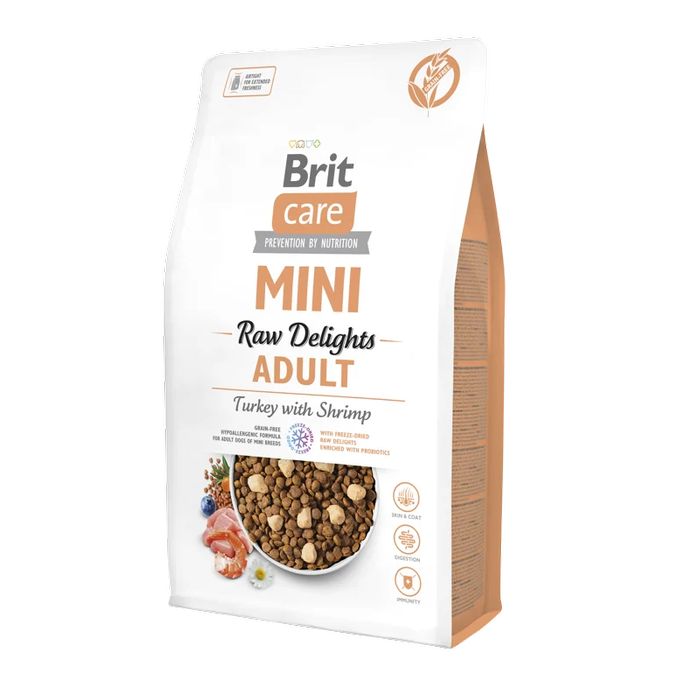 Brit Care Dog Mini GrainFree Raw Delights Adult Indyk Z Krewetkami 2kg
